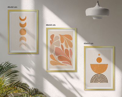 Gerahmtes bilderset Abstrakte orange Formen