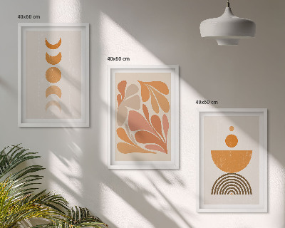 Gerahmtes bilderset Abstrakte orange Formen