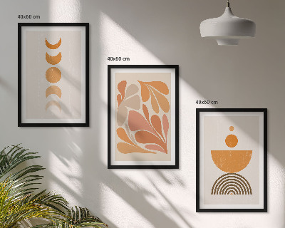 Gerahmtes bilderset Abstrakte orange Formen