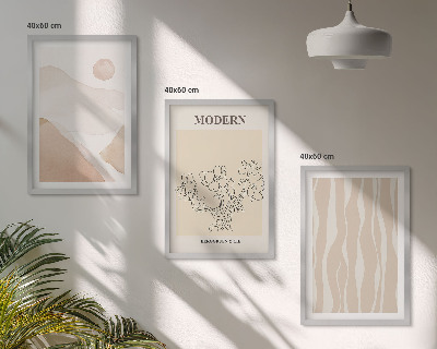 Bilder-3er-set mit rahmen Abstrakte Formen und Farben