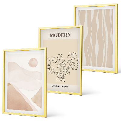 Bilder-3er-set mit rahmen Abstrakte Formen und Farben