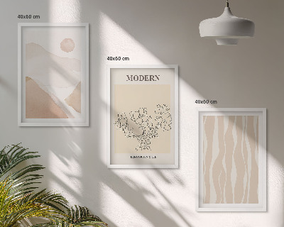 Bilder-3er-set mit rahmen Abstrakte Formen und Farben