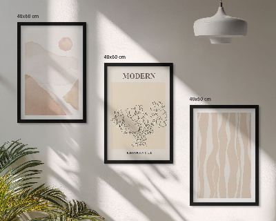 Bilder-3er-set mit rahmen Abstrakte Formen und Farben