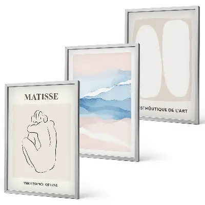 Gerahmte Bilderwand mit Motiven von Matisses abstrakten Formen