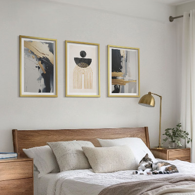 Bilder-3er-set mit rahmen Abstrakte Geometrie Eleganz