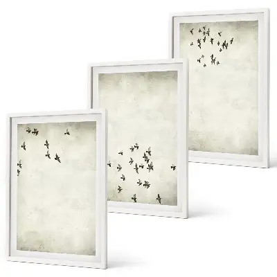 Minimalistische Vogelmalerei gerahmtes bilderset