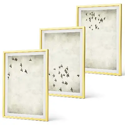 Minimalistische Vogelmalerei gerahmtes bilderset