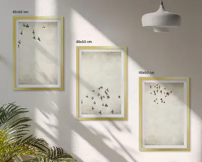 Minimalistische Vogelmalerei gerahmtes bilderset