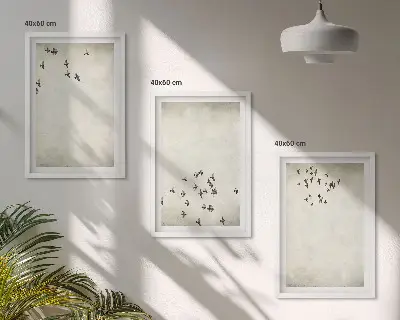 Minimalistische Vogelmalerei gerahmtes bilderset