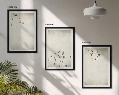 Minimalistische Vogelmalerei gerahmtes bilderset
