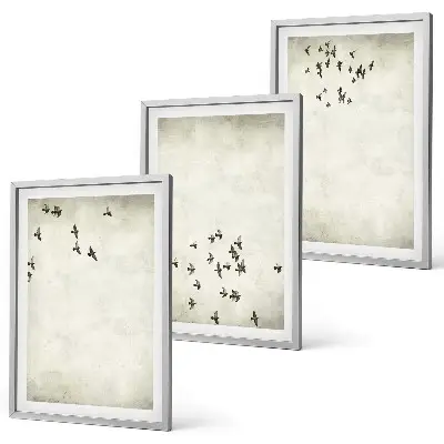 Minimalistische Vogelmalerei gerahmtes bilderset