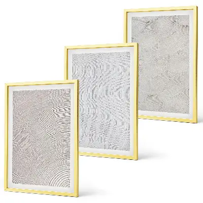 Bilder-3er-Set mit Rahmen Sandmuster geometrische Strukturen geometrische Strukturen im Sanddesign dreiteilig