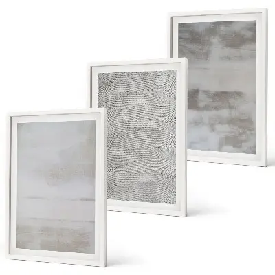 Gerahmtes Bilderset mit modernen minimalistischen Texturen