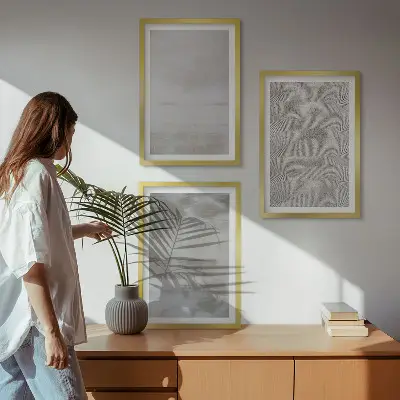 Gerahmtes Bilderset mit modernen minimalistischen Texturen