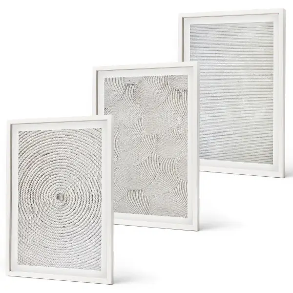 3er-Set geometrische Bilder mit Rahmen mit modernen Kartonmustern
