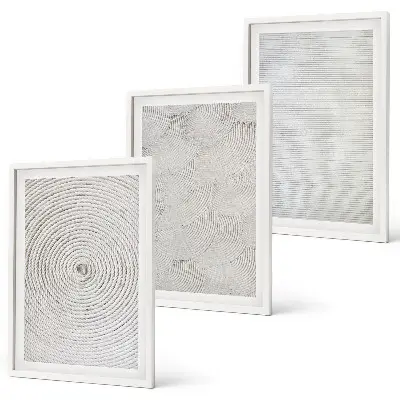 3er-Set geometrische Bilder mit Rahmen mit modernen Kartonmustern