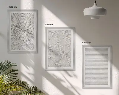 3er-Set geometrische Bilder mit Rahmen mit modernen Kartonmustern