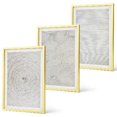 3er-Set geometrische Bilder mit Rahmen mit modernen Kartonmustern