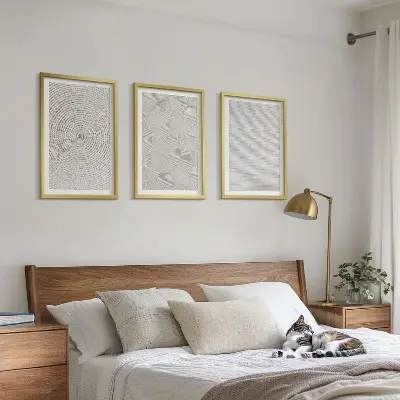 3er-Set geometrische Bilder mit Rahmen mit modernen Kartonmustern