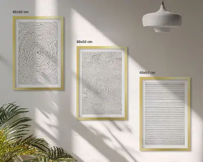 3er-Set geometrische Bilder mit Rahmen mit modernen Kartonmustern