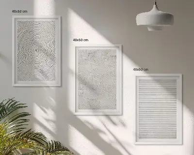 3er-Set geometrische Bilder mit Rahmen mit modernen Kartonmustern