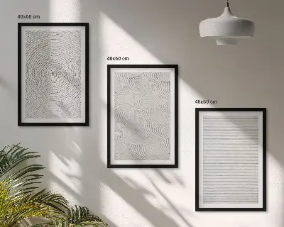3er-Set geometrische Bilder mit Rahmen mit modernen Kartonmustern
