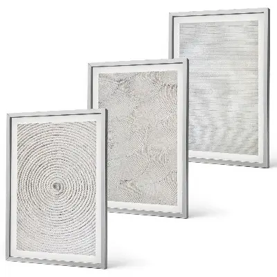 3er-Set geometrische Bilder mit Rahmen mit modernen Kartonmustern