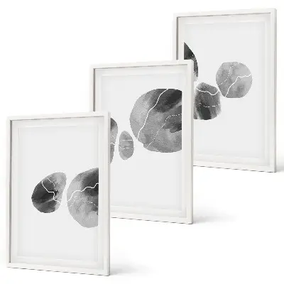3er-Set Bilder mit Rahmen abstrakte Kunst mit Farbspritzern