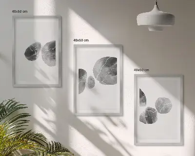3er-Set Bilder mit Rahmen abstrakte Kunst mit Farbspritzern