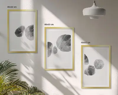 3er-Set Bilder mit Rahmen abstrakte Kunst mit Farbspritzern
