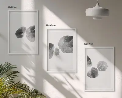 3er-Set Bilder mit Rahmen abstrakte Kunst mit Farbspritzern