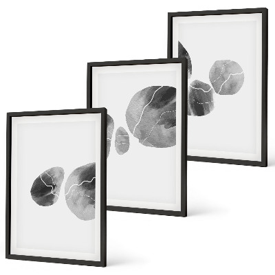 Bilder-3er-set mit rahmen Abstrakte Kunst, Farbspritzer