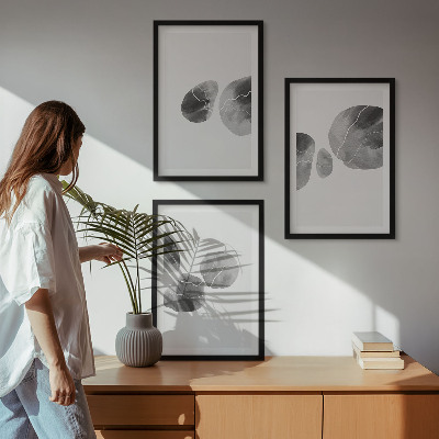 Bilder-3er-set mit rahmen Abstrakte Kunst, Farbspritzer