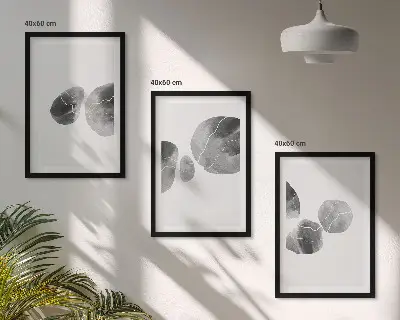 3er-Set Bilder mit Rahmen abstrakte Kunst mit Farbspritzern