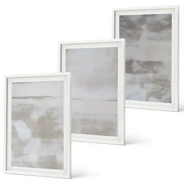 3er-Set Bilder mit Rahmen mit modernen Texturen im Used-Look