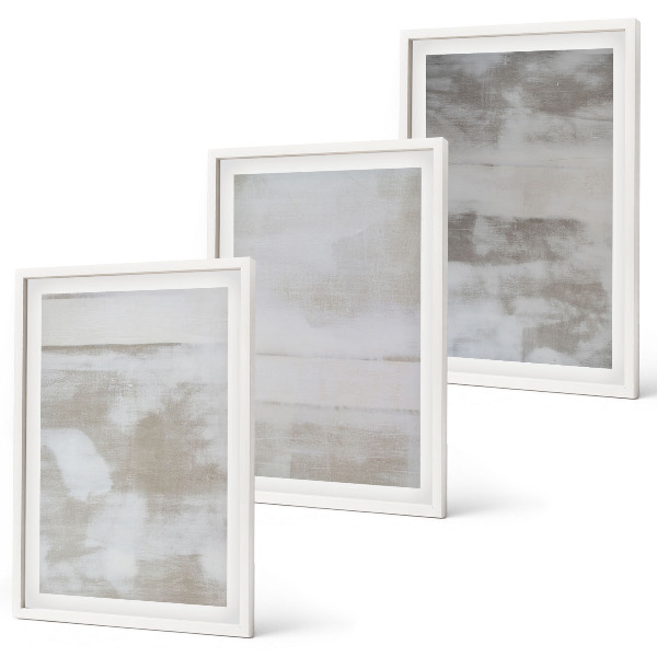 Bilder-3er-set mit rahmen Moderne, Used-Look-Texturen