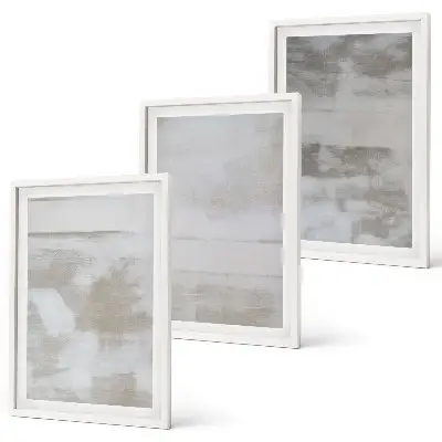 3er-Set Bilder mit Rahmen mit modernen Texturen im Used-Look
