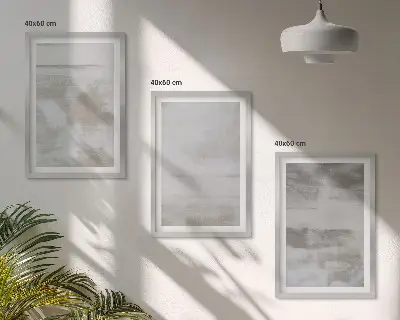 3er-Set Bilder mit Rahmen mit modernen Texturen im Used-Look