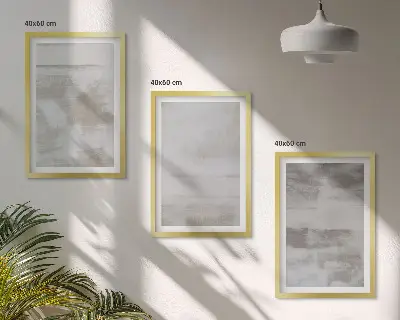 3er-Set Bilder mit Rahmen mit modernen Texturen im Used-Look