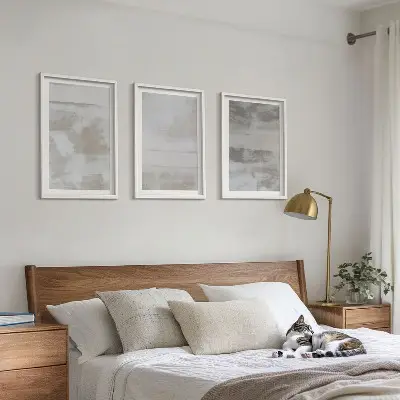 3er-Set Bilder mit Rahmen mit modernen Texturen im Used-Look