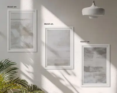 3er-Set Bilder mit Rahmen mit modernen Texturen im Used-Look