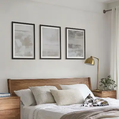 3er-Set Bilder mit Rahmen mit modernen Texturen im Used-Look