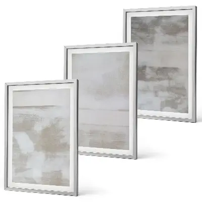 3er-Set Bilder mit Rahmen mit modernen Texturen im Used-Look