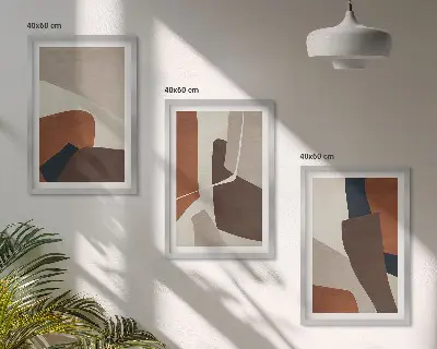 Abstrakte moderne Strukturen 3er-Set Bilder mit Rahmen