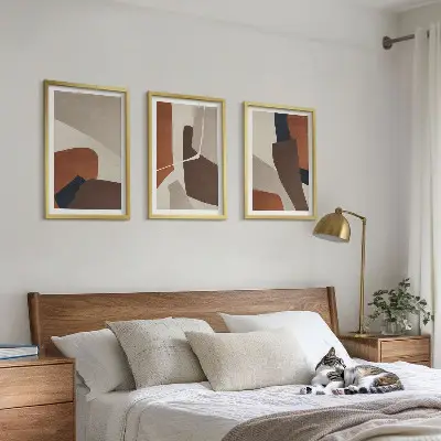 Abstrakte moderne Strukturen 3er-Set Bilder mit Rahmen