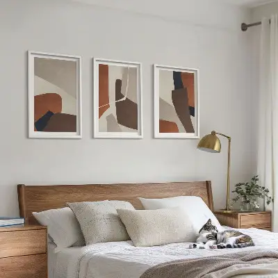 Abstrakte moderne Strukturen 3er-Set Bilder mit Rahmen