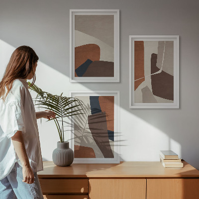 Bilder-3er-set mit rahmen Abstrakte moderne Strukturen
