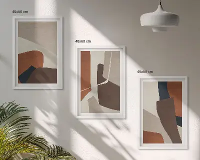 Abstrakte moderne Strukturen 3er-Set Bilder mit Rahmen