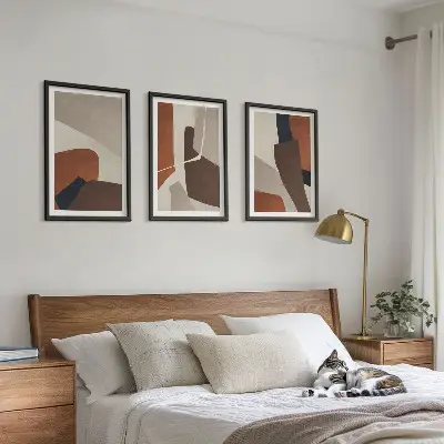 Abstrakte moderne Strukturen 3er-Set Bilder mit Rahmen