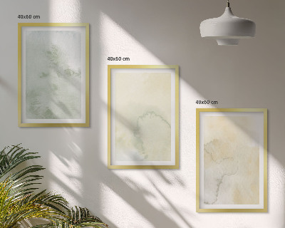 Gerahmtes bilderset Pastellfarbene Aquarelltexturen